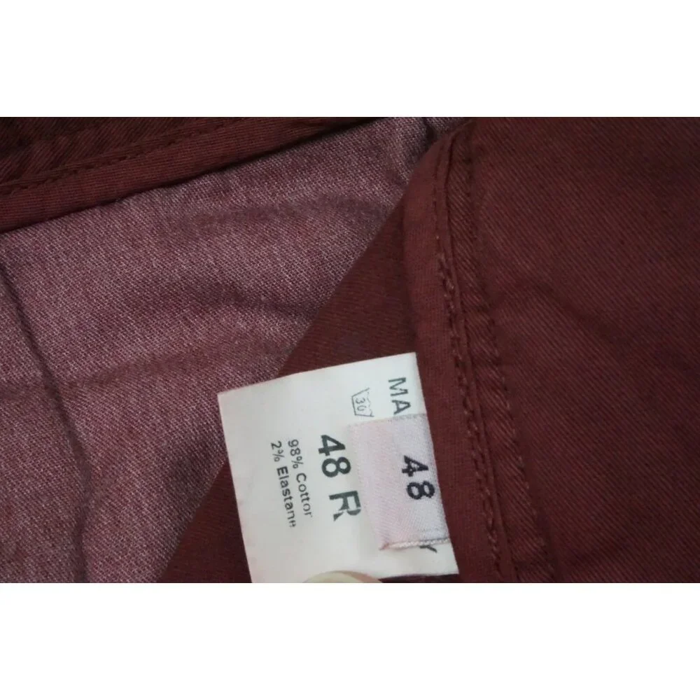 Eidos Tinto Solid Red Cotton Blend Mens Casual Pants Sz 48R Brand New